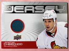 2010-11 UD SERIES 1-UD GAME JERSEY-JONATHAN CHEECHOO-OTTAWA SENATORS-GAME WORN