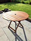 Wooden Circular Garden Table Seats Up To 6 People