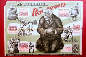 Großes Plakat Roosevelts Gebet RSI Krieg WW2 1944 Original Selten - Bild 1 von 4