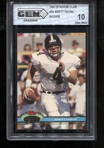 Tarjeta de radiocontrol Brett Favre Rookie 1991 Stadium Club #94 Green Bay Packers gema como nueva 10 - Imagen 1 de 2