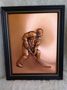 Vintage Cooperama Ice Hockey Player Raised Relief 3D Cooper Art With Frame - Picture 1 of 4