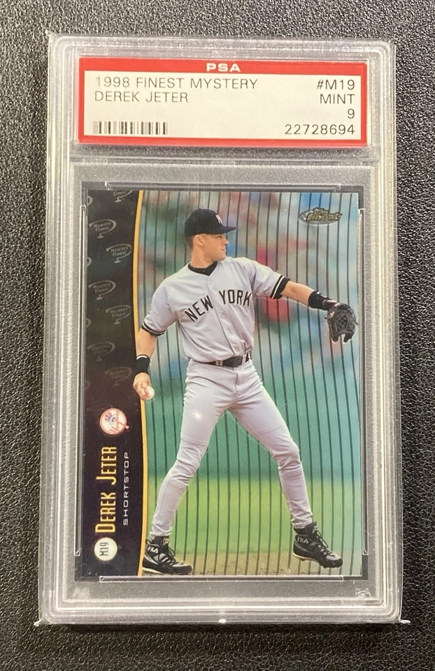 1998 Topps Finest Mystery Derek Jeter M19 Dual Image PSA 9 Mint Low Pop - Image 1 of 3