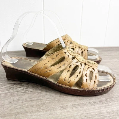 Duck Head Slide Leather Boho Sandals - Image 1 of 4