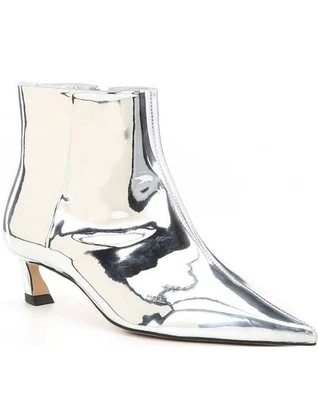 Ботинки Gianni Bini 9 серебряное зеркало котенок Джорджина заостренный металлический новый $140 - Изображение 1 из 4