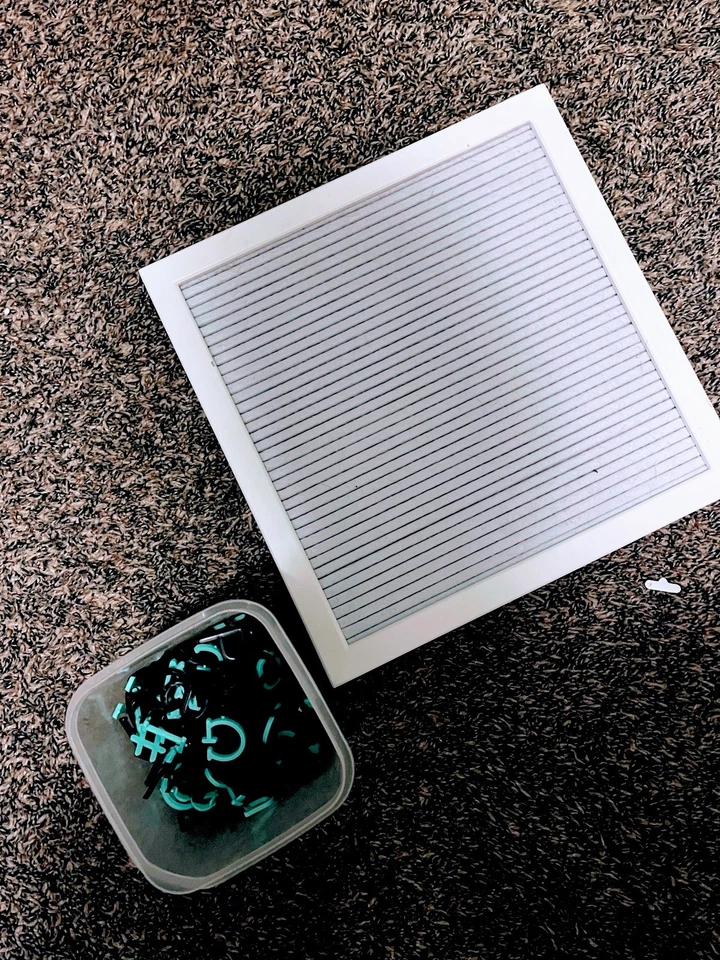 White Letter Board With Black And Green Letters White Message Board - Image 1 of 1