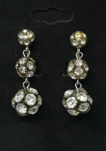 Vintage Carnegie Strass Ohrhänger Clip On signiert siehe Bilder - Bild 1 von 8