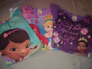 Lot Of 3 Girls Pajamas Disney Princess Short/Long Sleeve Gowns Size 6 - Picture 1 of 4