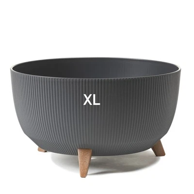 Pflanzschale Blumentopf mit Füßen Schale für Solarbrunnen Grabschale Anthrazit - Bild 1 von 4