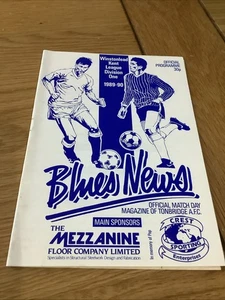 Tonbridge AFC V Whitstable Town Football Programme 1989/90 - Picture 1 of 3