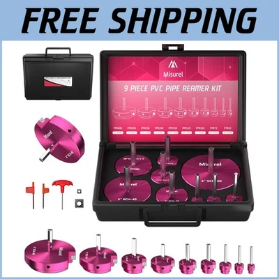Complete PVC Pipe Fitting Reamer Kit - 9-Pcs with 2-Year Replacement Guarantee - Image 1 of 4