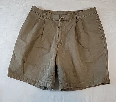 Pantalones Cortos Hombre Savane 38 Beige Oscuro Plisado 4 Bolsillos 100% Algodón Foto 1 de 4