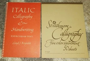 Vintage 1969 Italic Calligraphy & Handwriting Exercises & Text ~5 Color Notebook - Imagen 1 de 4