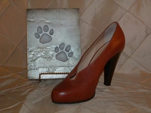 GIUSEPPE ZANOTTI BROWN LEATHER PUMP SZ42 - Picture 1 of 5