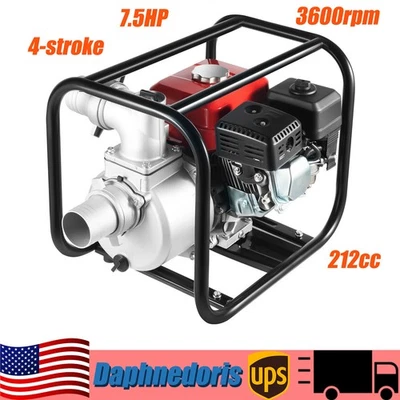 7.5HP Gasoline Engine Water Pump Gas Powered Transfer Pump 3 Inch 4-Stroke - Image 1 of 4