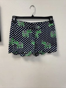 Crown & Ivy Polka Dot Elephant Shorts sz 0P All over Graphic Coastal scalloped - Picture 1 of 4