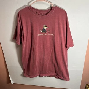 Teddy The Dog “Shaken Not Furred” XL Red Dachshund Bassett Hound T-Shirt - Picture 1 of 5