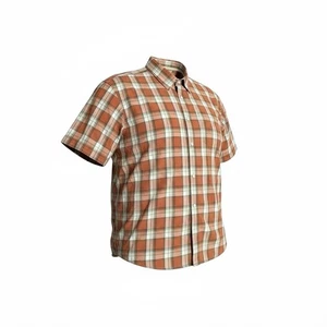 Arrow Blue Jean Co. Shirt Mens XXL Rust Plaid Short Sleeve Button Up Cotton - Picture 1 of 12