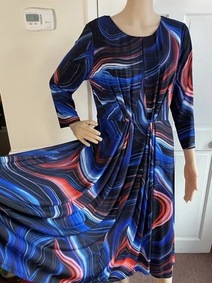 Star By Julien Macdonald Stretchy Patterned front pleated stylist Dress Sz14line - Image 1 of 4