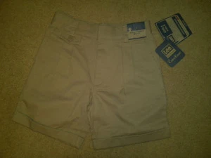 NWT GIRLS LEE SCHOOL KHAKI PLEATED ADJUSTABLE WAIST SHORTS SIZE 6 WITH CARE EASE - Bild 1 von 2