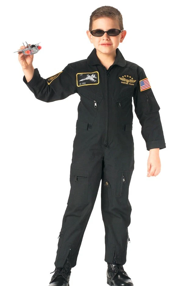 Rothco Kid's Flight Coverall With Patches - Black - Image 1 of 1