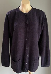 Vintage STAGE Navy Knit Button Front Cardigan Size L Pockets Long Sleeve NWT! - Picture 1 of 11