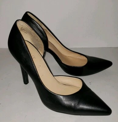 Zapatos de tacón de aguja D'orsay de cuero sintético negro A.N.A 7 veganos Foto 1 de 4