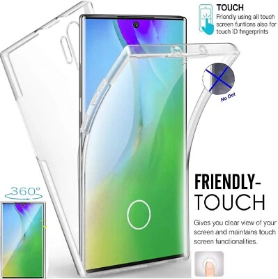 360°Full Protection Clear Silicone Case Cover For Samsung Galaxy Note 8 9 10 PRO - Image 1 of 4
