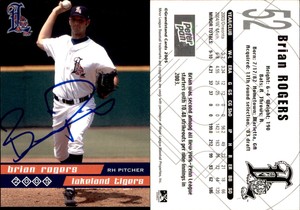 Brian Rogers Signed 2005 Grandstand Lakeland Tigers #22 Card Auto