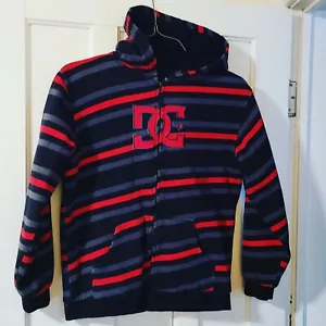 DC Apparel Lined Hoodie - Black/Red/Grey Striped - Kids XL (20) - Used - Picture 1 of 3