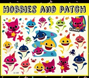 temporary tattoo baby shark songs tatuaggi temporanei squali stickers kids festa - Bild 1 von 3