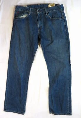 Pantalones de mezclilla Polo Ralph Lauren azul Hampton recto peto línea roja Foto 1 de 4