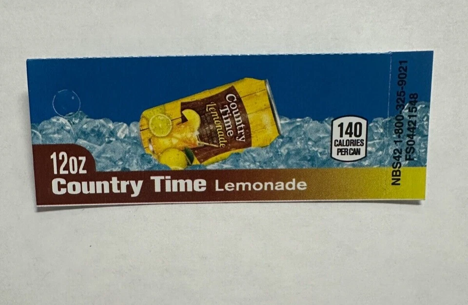 Country Time Lemonade Vending Machine Flavor Strip 12oz For Vendo, Dixie Narco