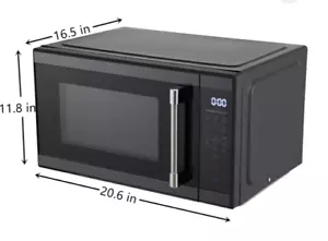 New 1.1 Cu. ft. 1000 Watt Mid Size Microwave Oven Black LED Display Carousel - Picture 1 of 5