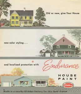 Vintage 1959 GLIDDEN Ausdauer Haus Farbe Mitte des Jahrhunderts Moderne Broschüre Katalog - Bild 1 von 1