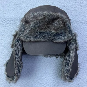 Broner Canvas Trooper Hat Brown Ear Flaps Bill Faux Fur Winter Hunter Trapper - Picture 1 of 8