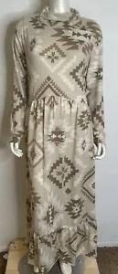 Double D Ranch Mesa Sunrise Kleid lang 1X Neu mit Etikett Southwestern Perlen hellbraun braun - Bild 1 von 17