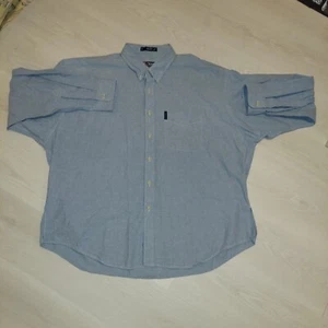 Vtg 90s ? CHAPS RALPH LAUREN Chambray Denim Shirt Mens 3XL ? 4XL ? Blue Cotton - Picture 1 of 21