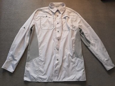 Reel Legends nylon Jacket Mens Button Up Long Sleeve White Long Sleeve - Image 1 of 4