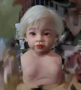 30" White Hair Painted Reborn Baby Doll Toddler Girl Kit With Limbs Cloth Body - Picture 1 of 5