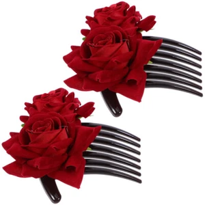 2 Piezas Accesorios para Cabello Rosa Simulado Peine Boda Novia Accesorio Novia Miss - Imagen 1 de 12