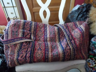 Bolsa de viaje Vera Bradley XL en cachemira a rayas medley etiquetas INdiana Foto 1 de 4