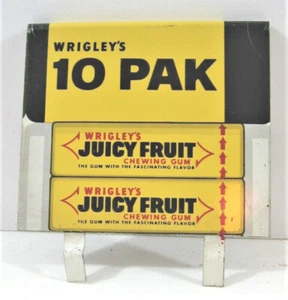 Gomma da masticare frutta succosa vintage Wrigleys 10 pak negozio da banco display cartello in latta - Foto 1 di 2