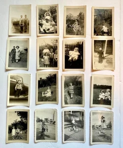 Vtg Lot of 16 Children & Family Photographs Black & White 2.5" x 3.5" - Picture 1 of 12