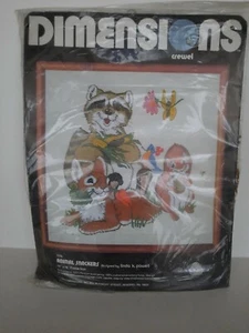 Dimensions Animal Snackers Crewel Kit 16"x16" Linda Powell #1170 Vintage 1980 - Bild 1 von 4