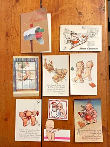 DE COLECCIÓN NAVIDAD KEWPIE POSTALES ETIQUETAS TARJETA ROSA O'NEILL OBRAS DE ARTE REPRODUCIDAS - Imagen 1 de 5