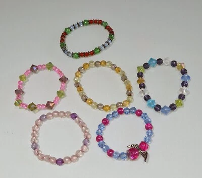 6 KINDER MÄDCHEN PERLEN ARMBÄNDER  - Bild 1 von 4