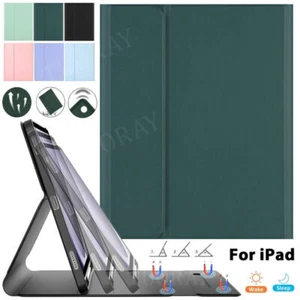 For iPad 6/7/8/9/10th Gen Air 5/4 10.9" Pro 11" Leather Smart Case Stand Cover - Picture 1 of 24