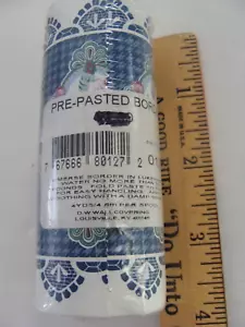 NEW SEALED Wallpaper Border Wall Trim Floral Pink Blue 4"x4yds 0217 Walls Craft - Picture 1 of 4