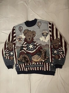 Sugar Street Weavers USA Patriotic AirBalloon Festive Sweater Bear Boyd’s Bears - Bild 1 von 5