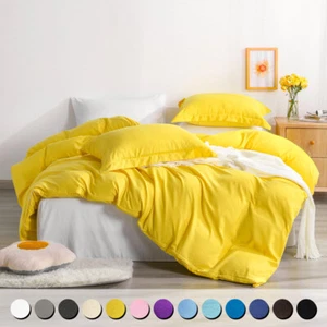 High Quality Well Stitched Duvet Cover and Pillow Sham Set 14 Colors Available - Picture 1 of 25